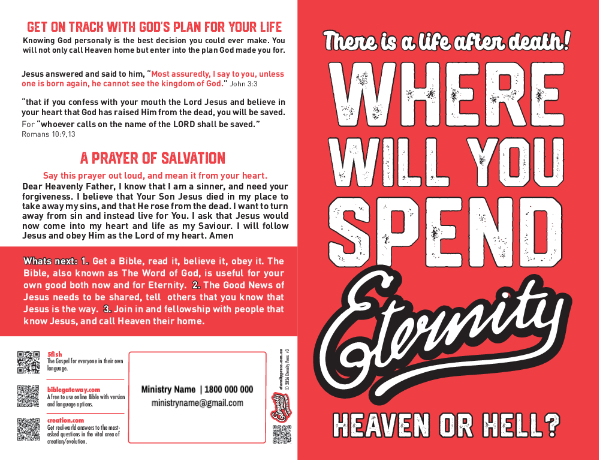 Where Will You Spend Eternity - Folded Outside