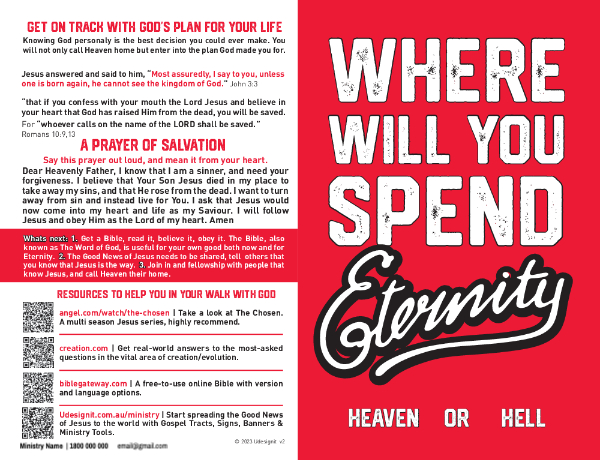 Where Will You Spend Eternity - Folded Outside