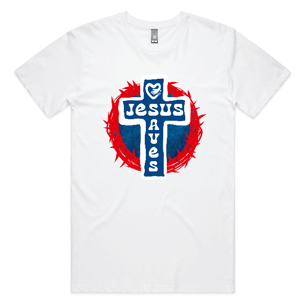 Jesus Saves Cross (White)