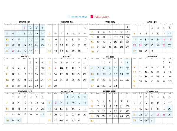 2025-2026 Financial Calendar (NSW) Family Photos