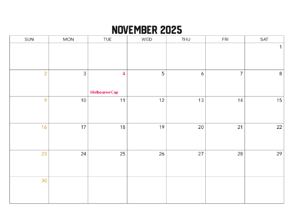 2025-2026 Financial Calendar (VIC) Family Photos