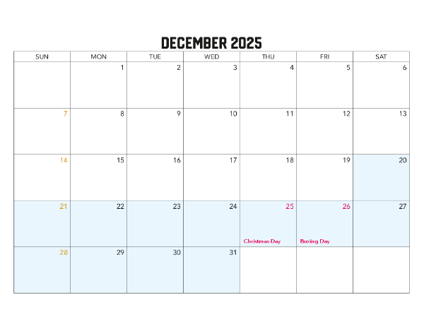 2025-2026 Financial Calendar (VIC)