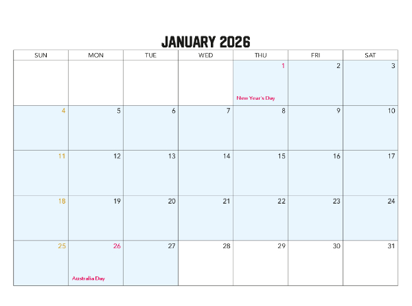 2025-2026 Financial Calendar (VIC)