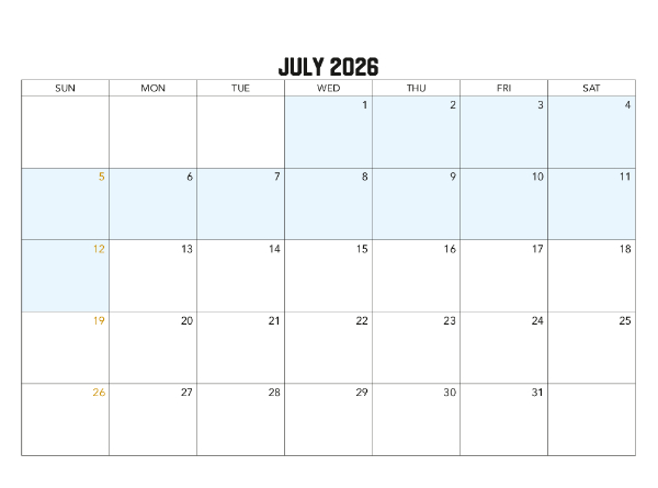 2026 Calendar (VIC) Family Photos