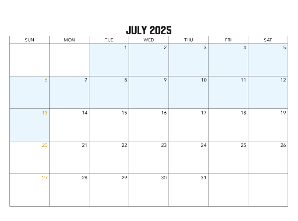 2025-2026 Financial Calendar (QLD) Family Photos