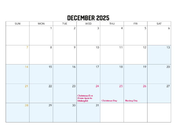 2025-2026 Financial Calendar (QLD)