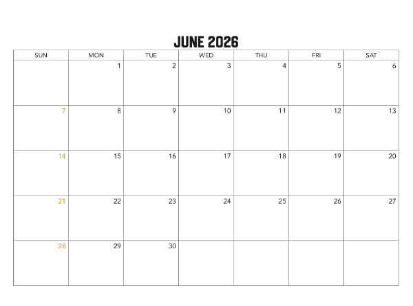 2026 Calendar (Australia Wide)