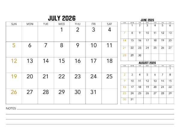 2026 Calendar (Australia Wide)