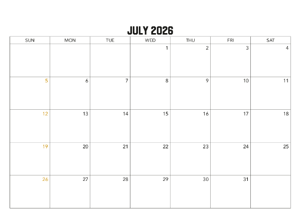 2026 Calendar (Australia Wide)