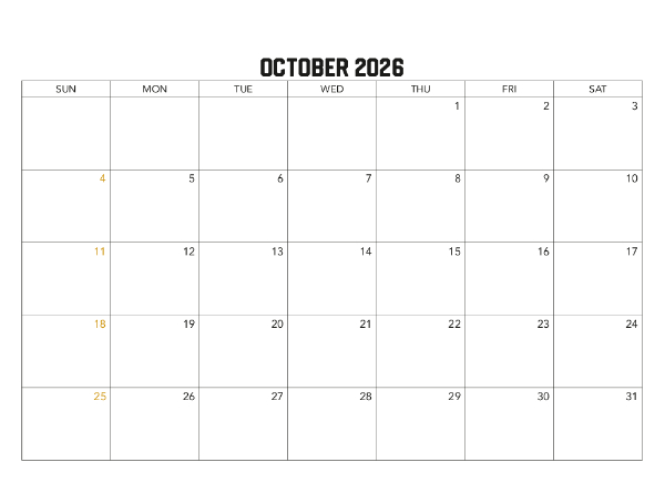 2026 Calendar (Australia Wide)