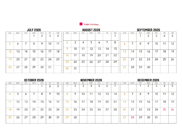 2026 Calendar (Australia Wide) Family Photos