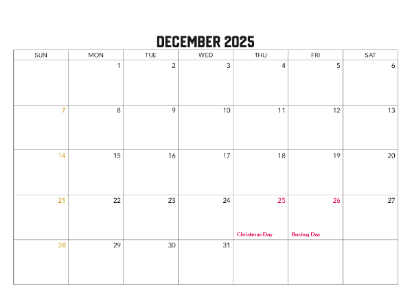 2025-2026 Financial Calendar (Australia Wide) Family Photos