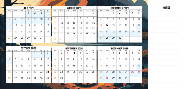 2026 Calendar V2 (VIC) Back