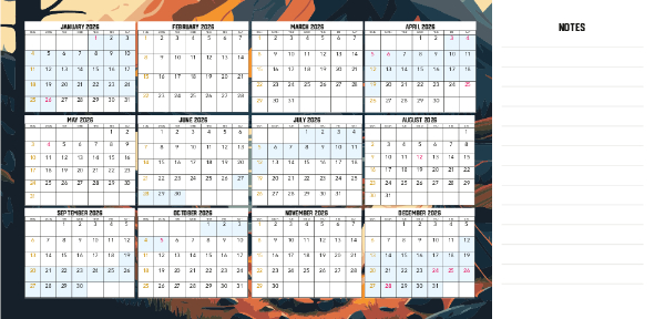 2026 Calendar V1 (QLD) Front 