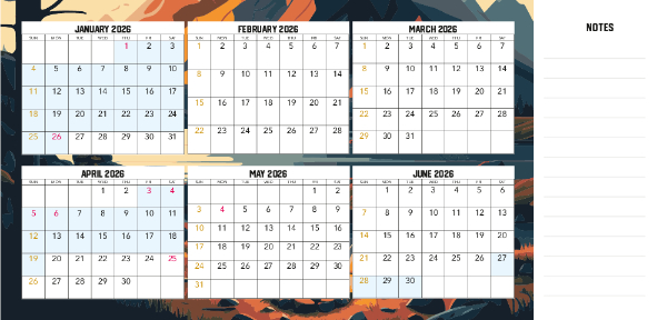 2026 Calendar V2 (QLD) Front 