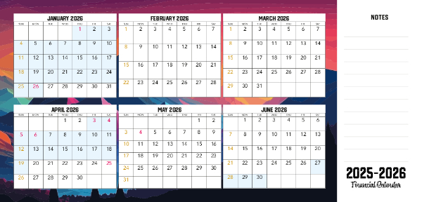 2025 - 2026 Financial Calendar (QLD) Back