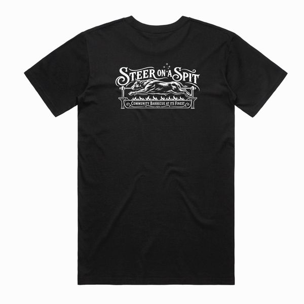 Steer on a Spit Black - Logo Only  Back Full