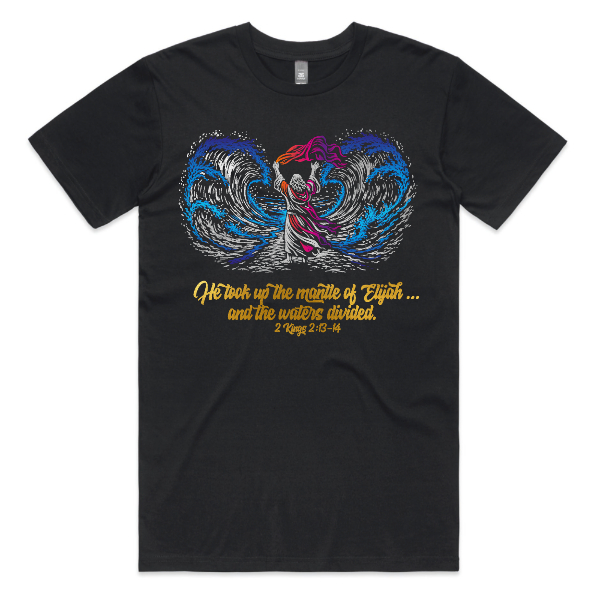 Elijah & Elisha whirlwind in Silver + Gold + Full Colour Front
