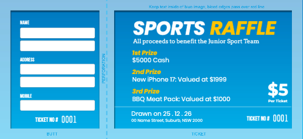 Sports Raffle Colour