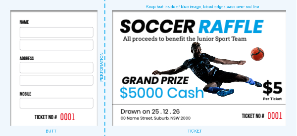 Soccer Raffle White