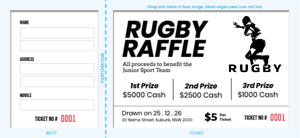 Footy Rugby Raffle