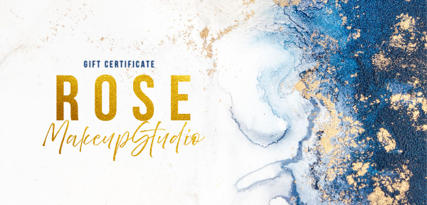 Marble Blue and Gold Makeup Front
