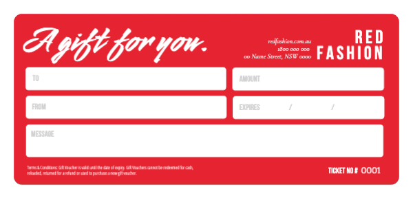 Red Fashion Custom Amount Back