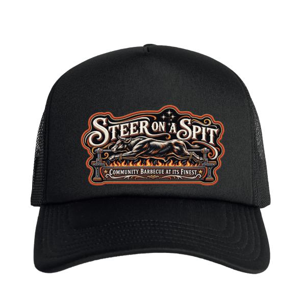 Steer on Spit Black Orange Logo