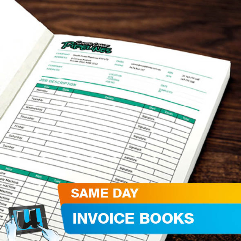 Same Day Invoice Book Printing