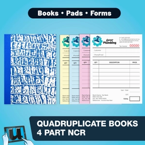 Quadruplicate 4 Part NCR Books