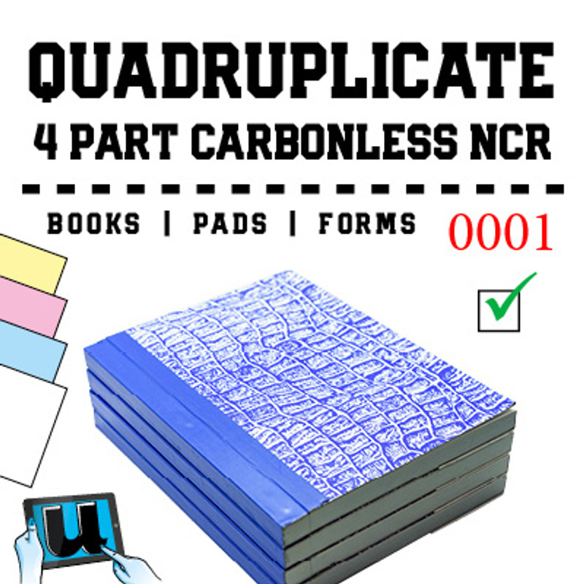 Quadruplicate 4 Part NCR Books