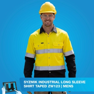 SYZMIK Industrial Long Sleeve Shirt Taped ZW123 | Mens