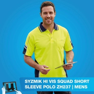 SYZMIK Hi Vis Squad Short Sleeve Polo ZH237 | Mens