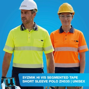 SYZMIK Hi Vis Segmented Tape Short Sleeve Polo ZH535 | Unisex