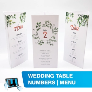 Wedding Table Numbers | Menu