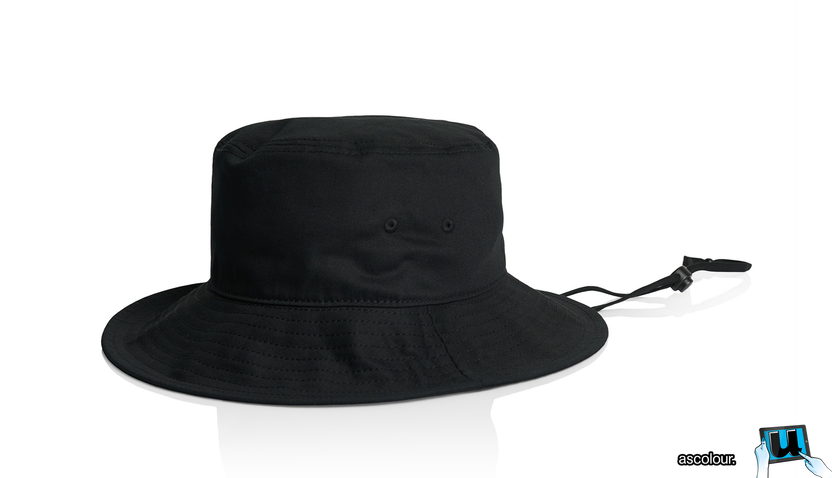 Black Wide Brim Bucket