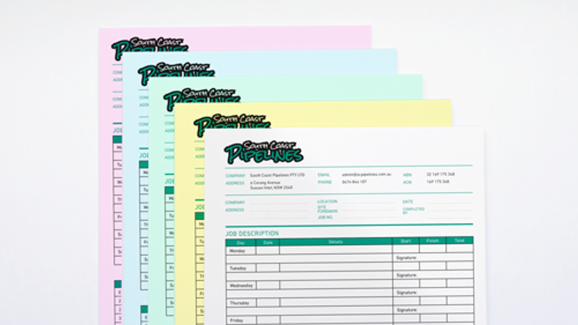 Invoice Books Colours