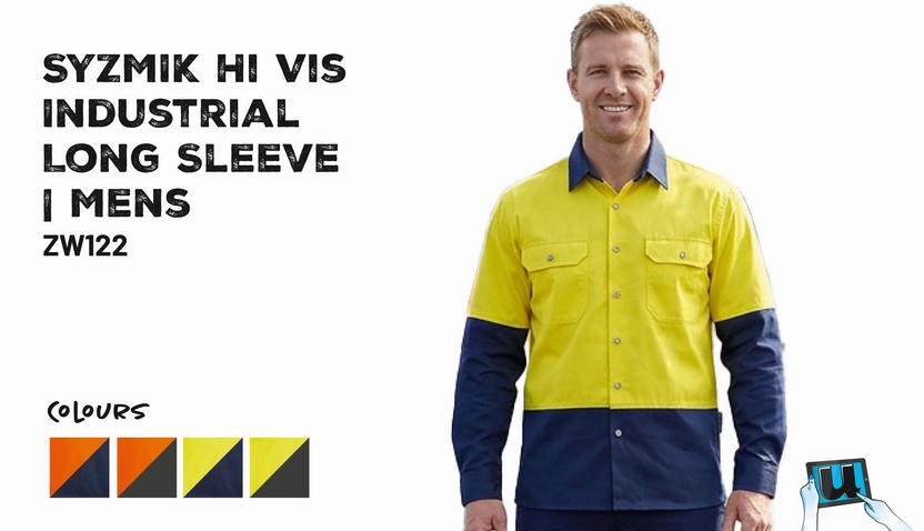 SYZMIK Industrial Long Sleeve Shirt ZW122 | Mens