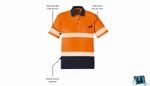 SYZMIK Hi Vis Segmented Tape Short Sleeve Polo ZH535 | Unisex