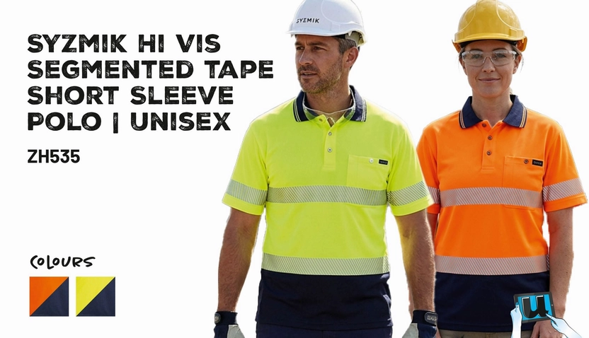 SYZMIK Hi Vis Segmented Tape Short Sleeve Polo ZH535 | Unisex