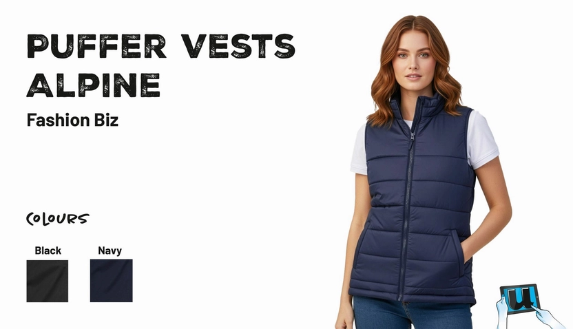 Fashion Biz Puffer Vests Alpine udesignit.com.au