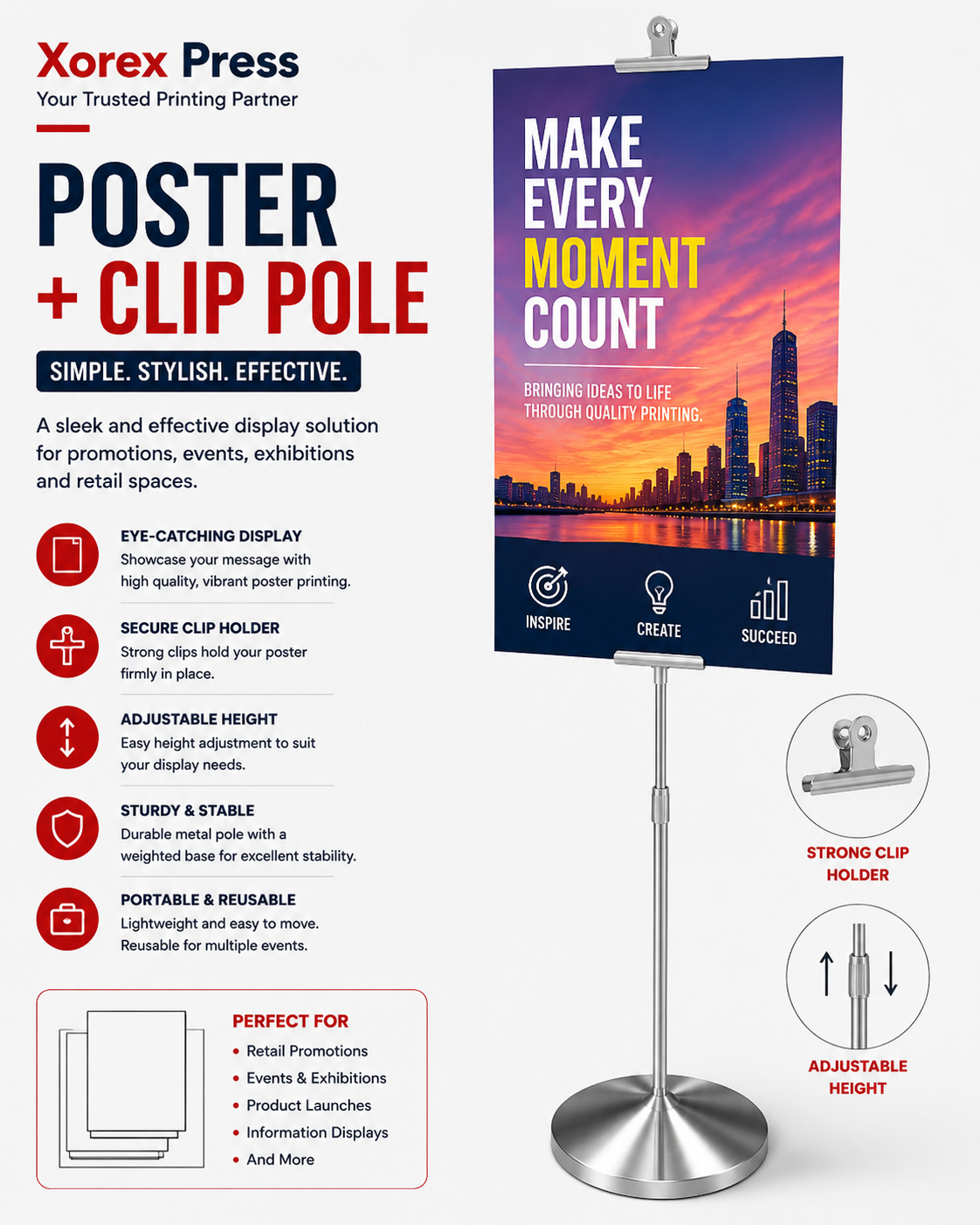 Clip Pole + A1 poster